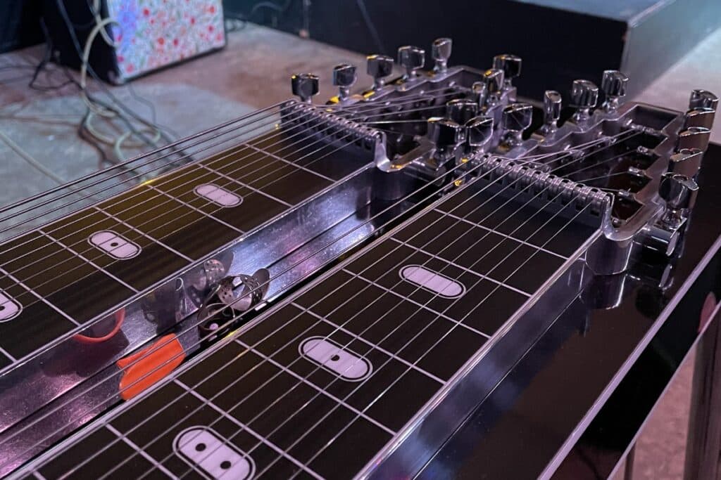 using C6 tuning on back neck on stage