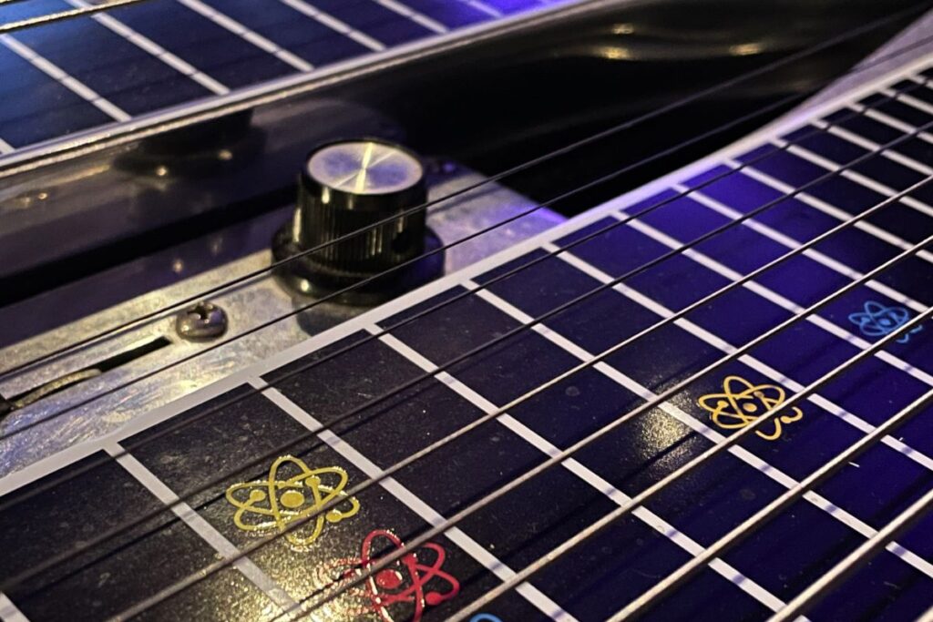 pedal steel strings close up