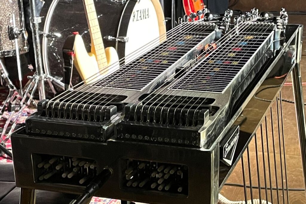 pedal steel on stage with other instruments