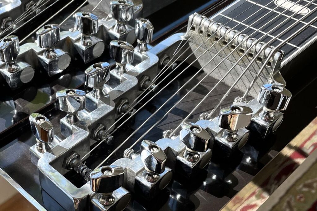pedal steel guitar tuning keys with window light