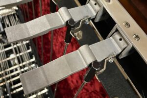 pedal steel A B C pedals close up