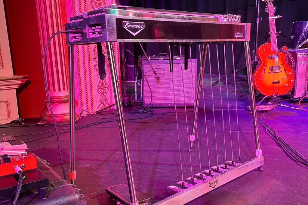 pedal steel on stage for performing with band