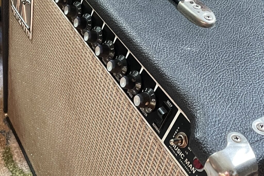 pedal steel amplifier setup in studio