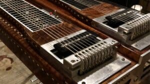 pedal steel guitar set up for practicing with music drones for ear training